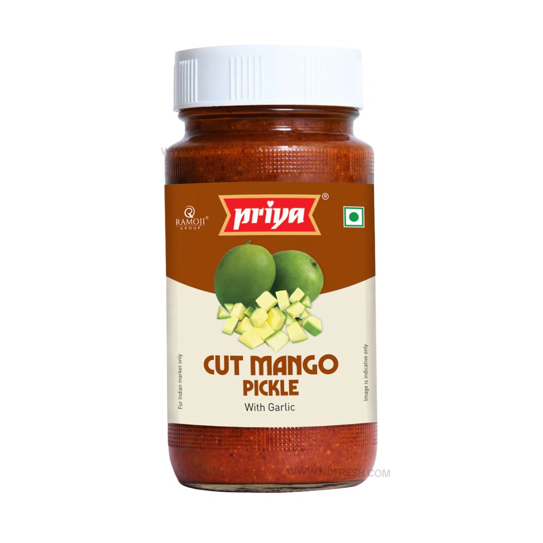 Priya Foods Cut Mango Pickle – 300g (Without Garlic)