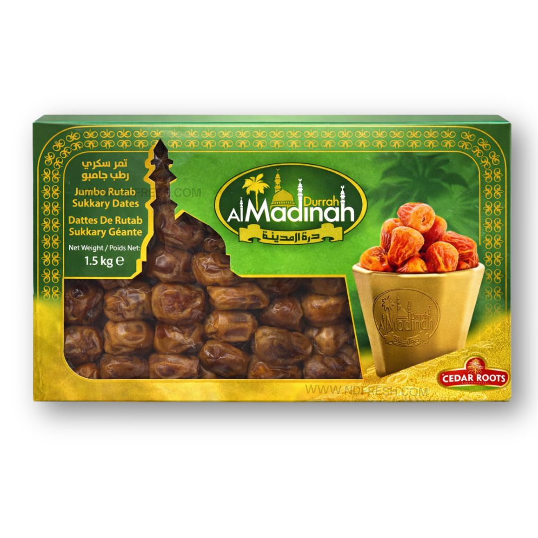Al Madinah Jumbo Rutab Sakkary Dates – 1.5kg Premium Soft Saudi Dates