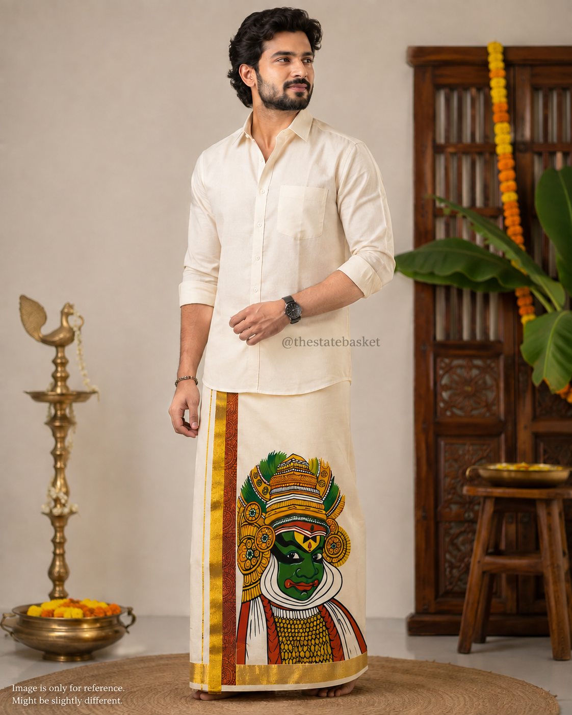 Kathakali Printed Kerala Double Mundu