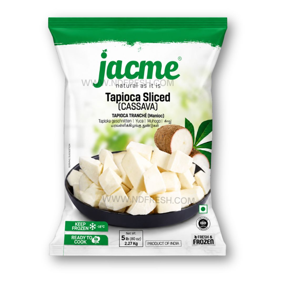 Jacme Tapioca Sliced – 5 lb (2.27 Kg) | Frozen Cassava Slices