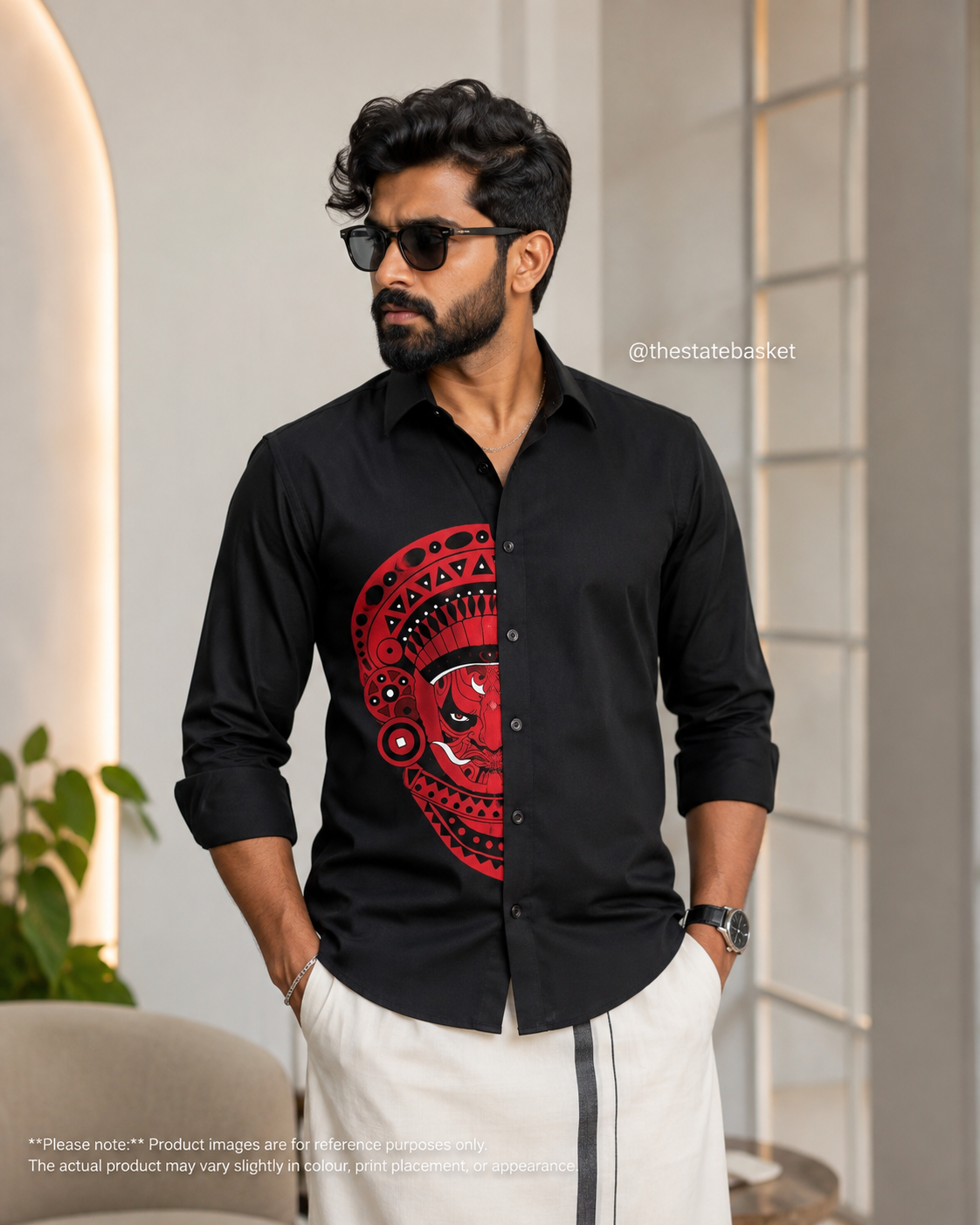 Theyyam Noir Printed Black Shirt