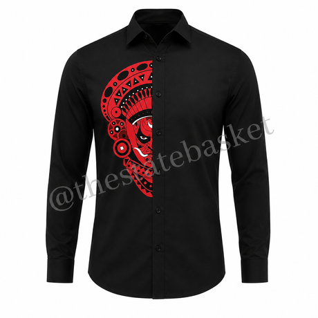 Theyyam Noir Printed Black Shirt