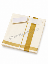 Kids Kerala Mundu with Velcro – Traditional White & Gold
