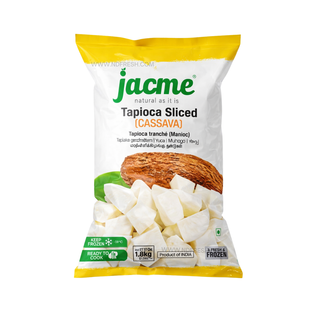 Jacme Frozen Tapioca Sliced (Kerala Kappa) – 1.8 Kg (3.9 lbs)