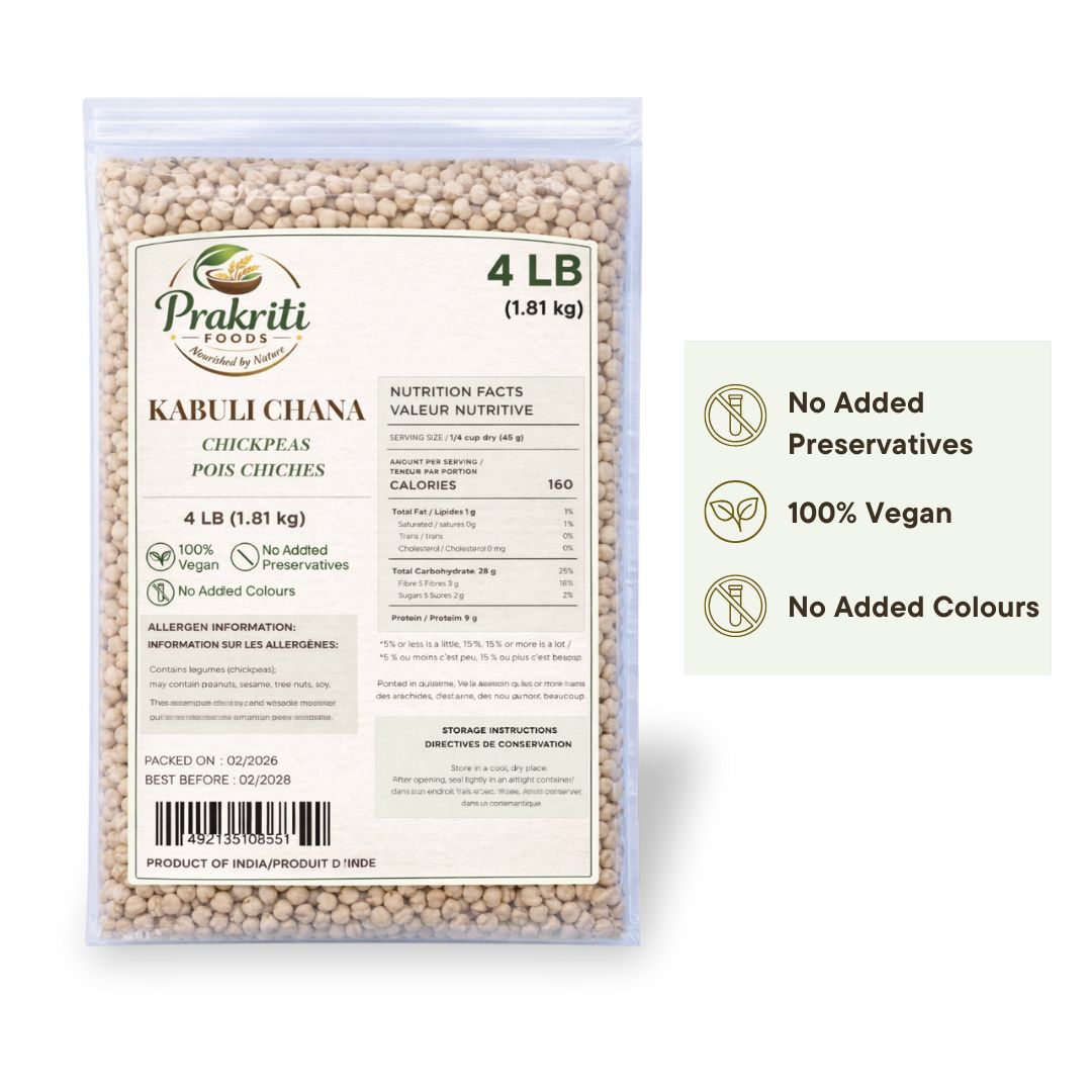 Prakriti Kabuli Chana (Chickpeas) – 4 lb