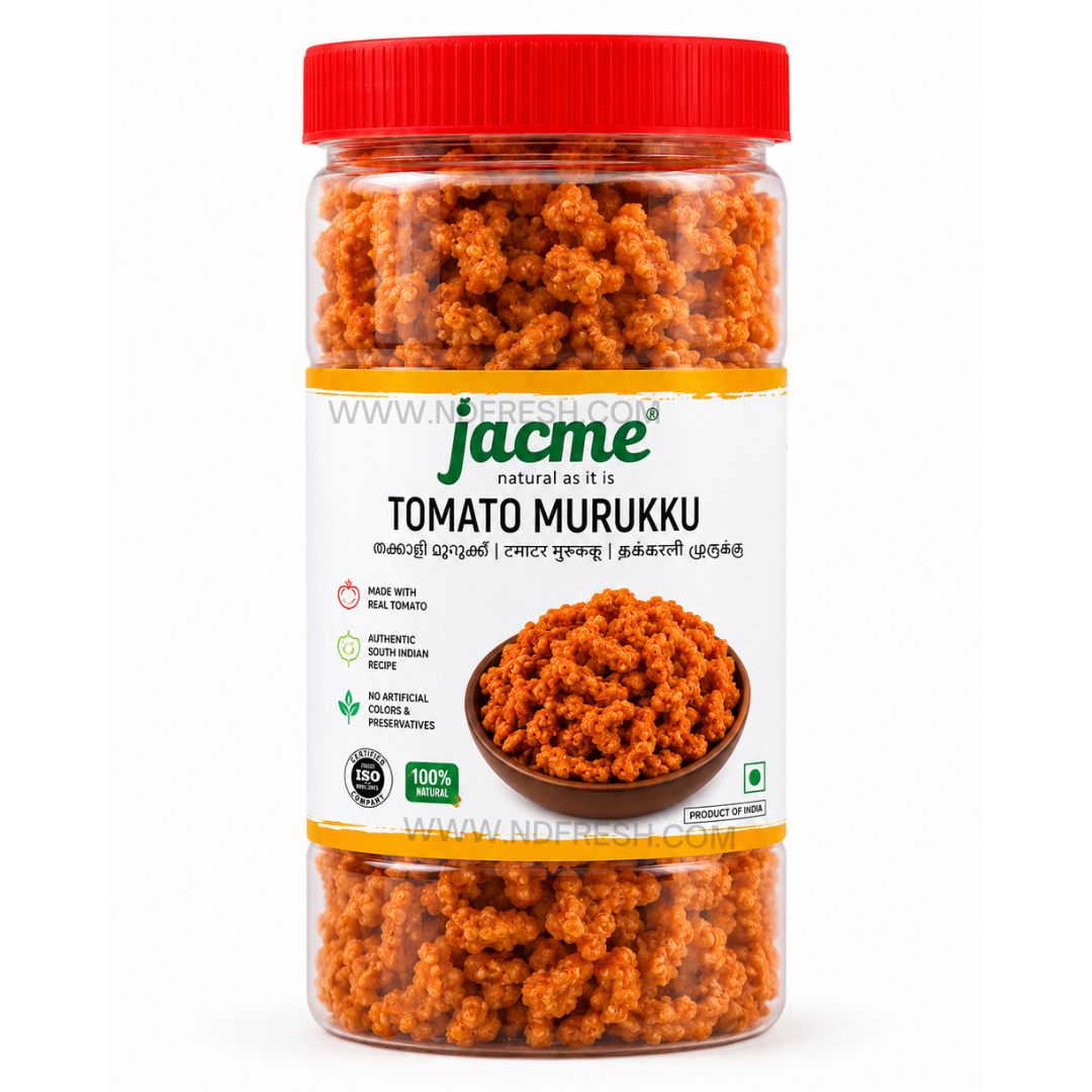 Jacme Tomato Murukku – 350 g | Crispy Tomato Flavoured Rice Snack