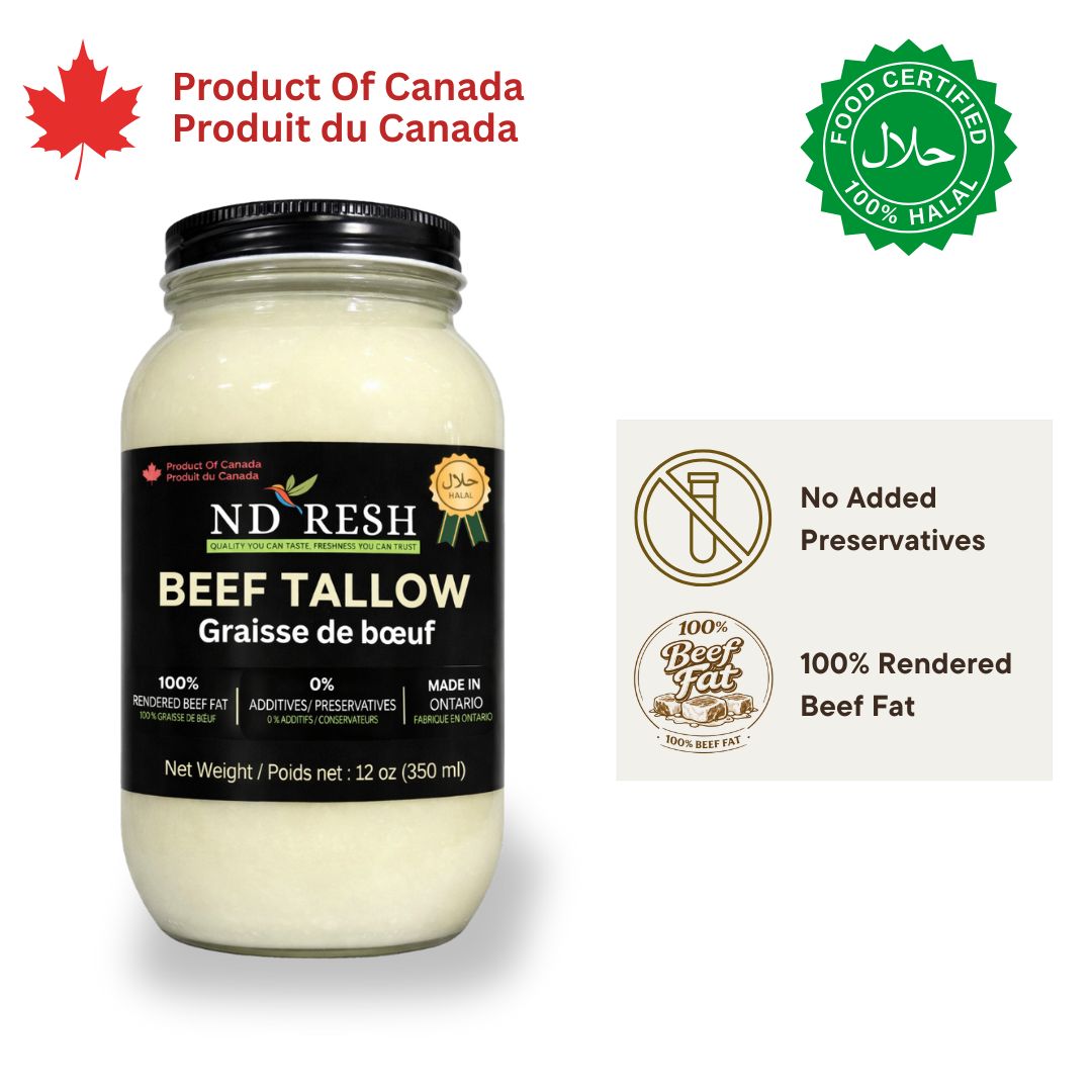 ND Fresh Halal Beef Tallow – 12 oz (350 ml)