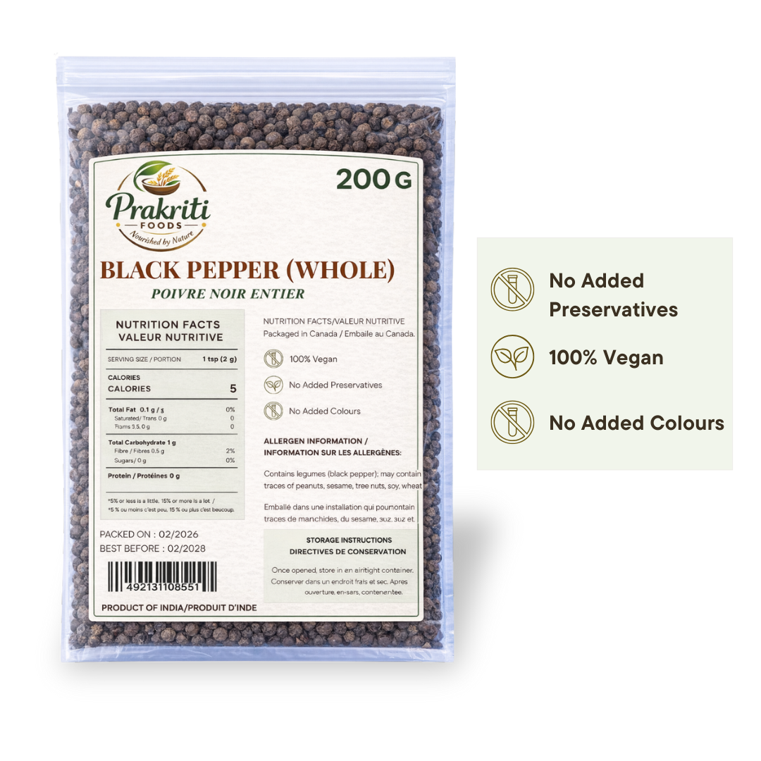 Prakriti Black Pepper Whole – 200 g